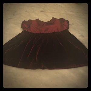 jacadi 6 mos holiday dress - maroon silk /velvet